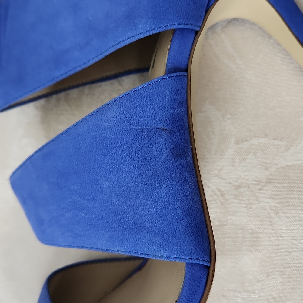 INC International Concepts bright cobalt blue stiletto statement heels size 9.5 - Picture 12 of 16